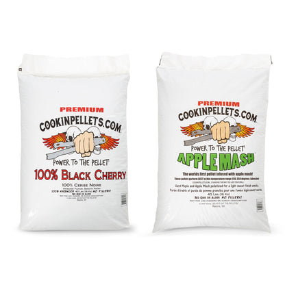 CookinPellets Black Cherry Smoker Wood Pellets & Apple Mash Pellets, 40 Lb Bags - Angler's Pro Tackle & Outdoors