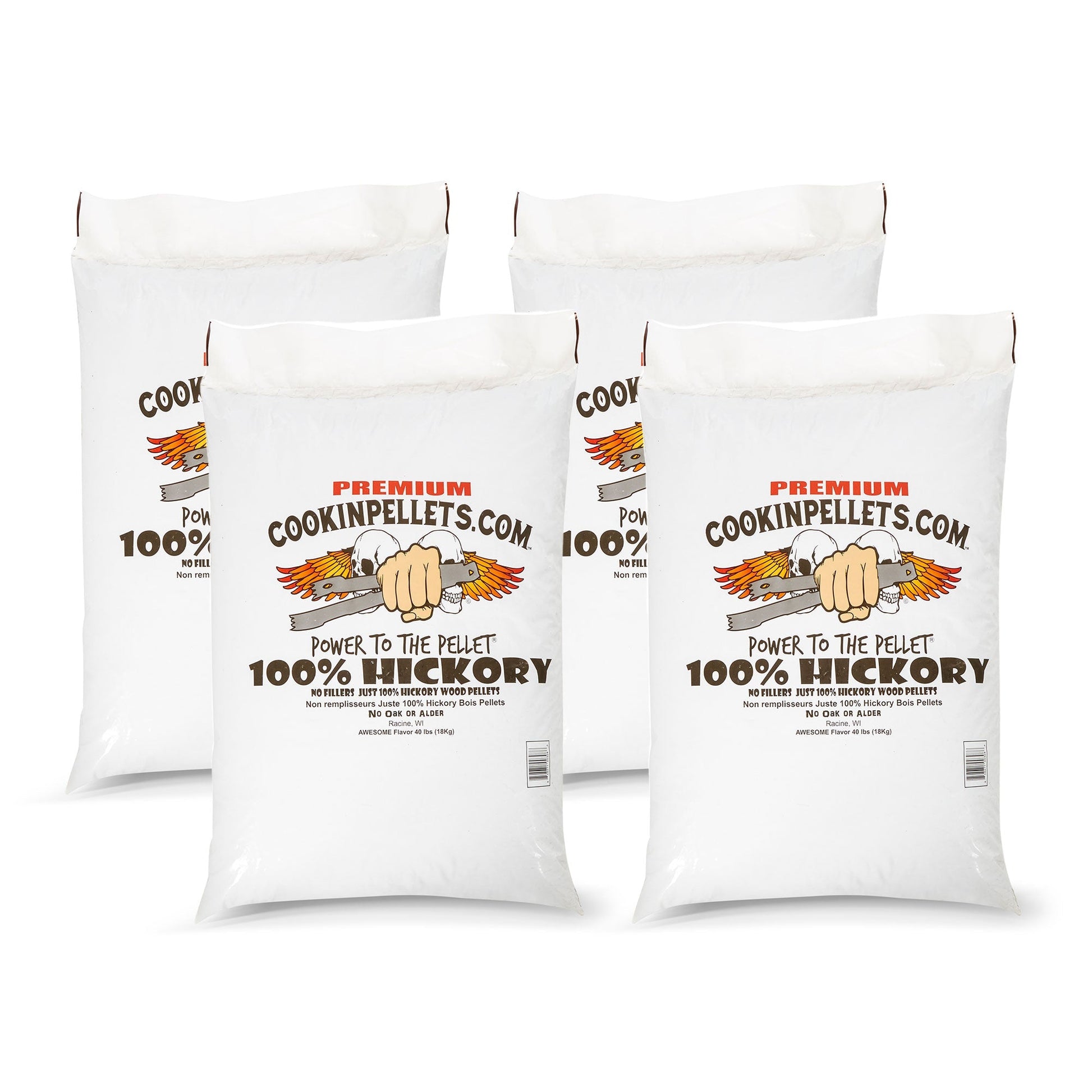 CookinPellets Premium Hickory Grill Smoker Wood Pellets, 40 Lb Bag (4 Pack) - Angler's Pro Tackle & Outdoors