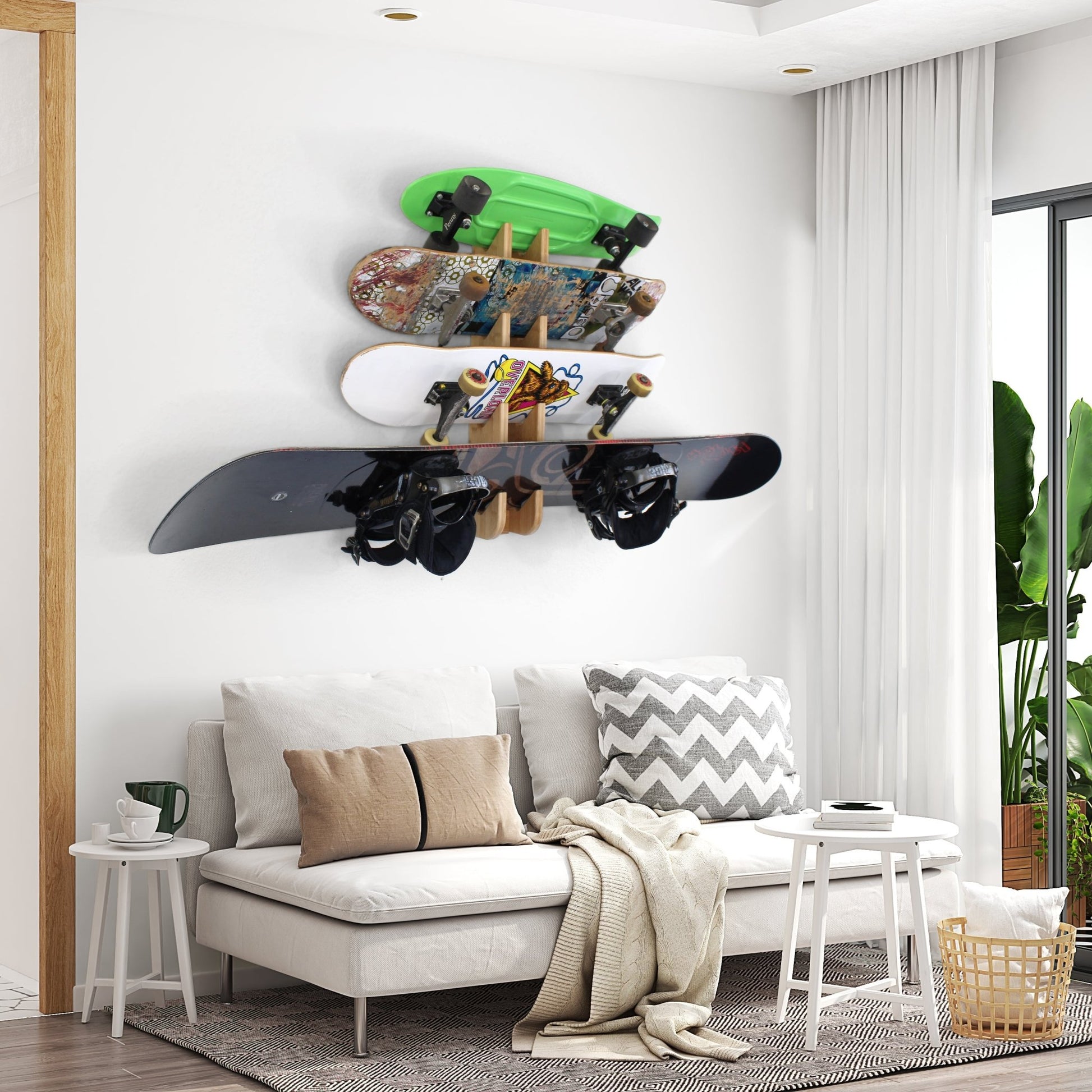 COR Surf Four - Board Skateboard and Snowboard Bamboo Wall Rack - Angler's Pro Tackle & Outdoors