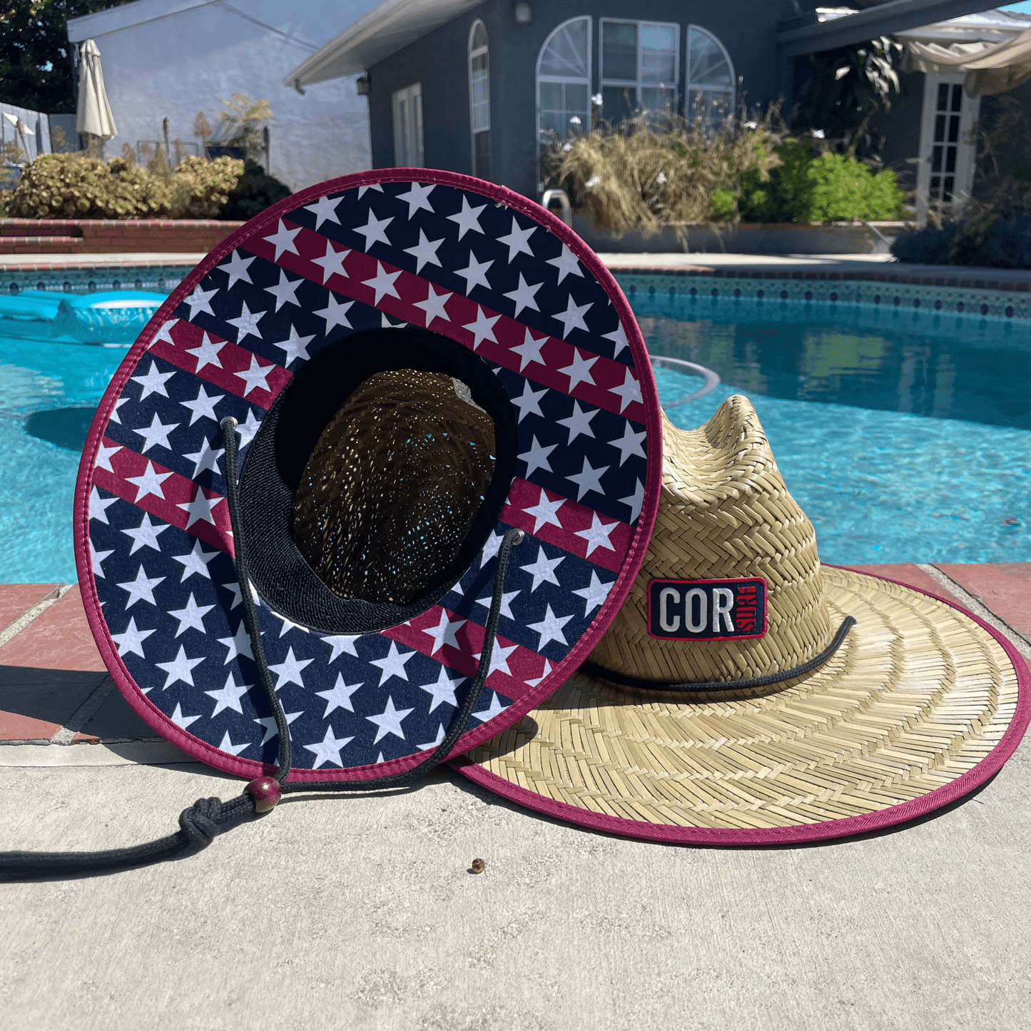 COR Surf Kids Straw Hat for Boys and Girls - Patriotic - Angler's Pro Tackle & Outdoors