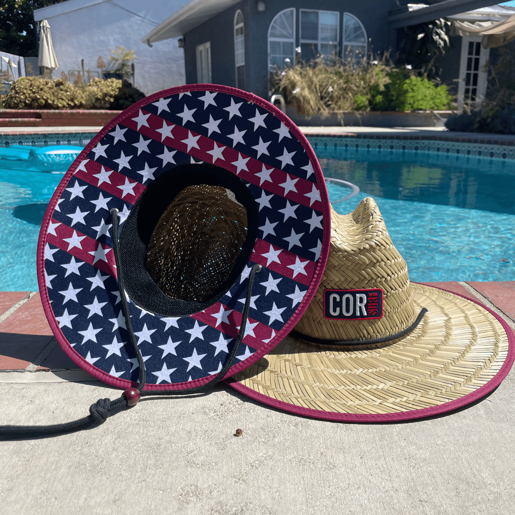 COR Surf Kids Straw Hat for Boys and Girls - Patriotic - Angler's Pro Tackle & Outdoors