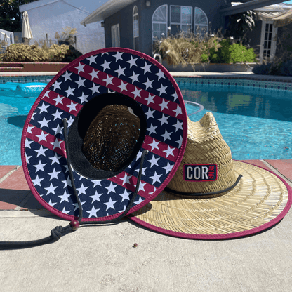 COR Surf Kids Straw Hat for Boys and Girls - Patriotic - Angler's Pro Tackle & Outdoors