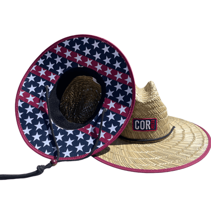 COR Surf Kids Straw Hat for Boys and Girls - Patriotic - Angler's Pro Tackle & Outdoors