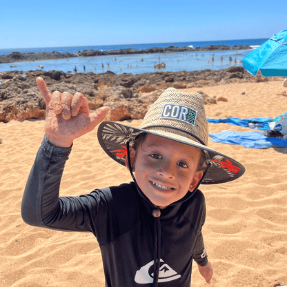 COR Surf Kids Straw Hat Summer Beach Hat for Boys and Girls - Kauai - Angler's Pro Tackle & Outdoors