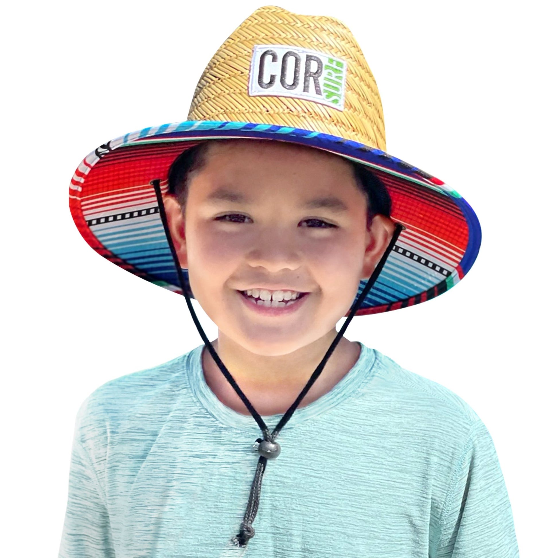 COR Surf Kids Straw Hat Summer Beach Hat for Boys and Girls - Sarape - Angler's Pro Tackle & Outdoors