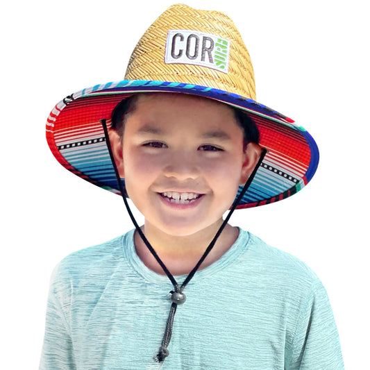 COR Surf Kids Straw Hat Summer Beach Hat for Boys and Girls - Sarape - Angler's Pro Tackle & Outdoors