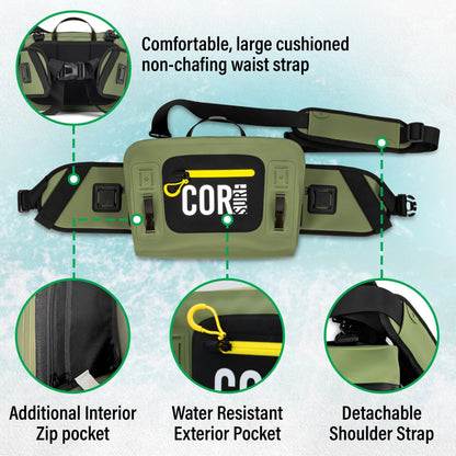 COR Surf Molokai Waterproof Lumbar Pack - 8L (Free IPX8 Cell Phone Case) - Angler's Pro Tackle & Outdoors