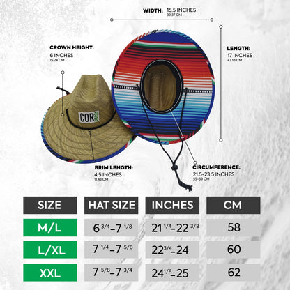 COR Surf Straw Lifeguard Beach Hats for Adults - Kauai - Angler's Pro Tackle & Outdoors