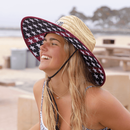 COR Surf Straw Lifeguard Sun Hats for Adults - Patriotic - Angler's Pro Tackle & Outdoors