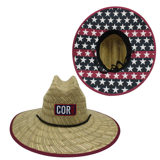 COR Surf Straw Lifeguard Sun Hats for Adults - Patriotic - Angler's Pro Tackle & Outdoors