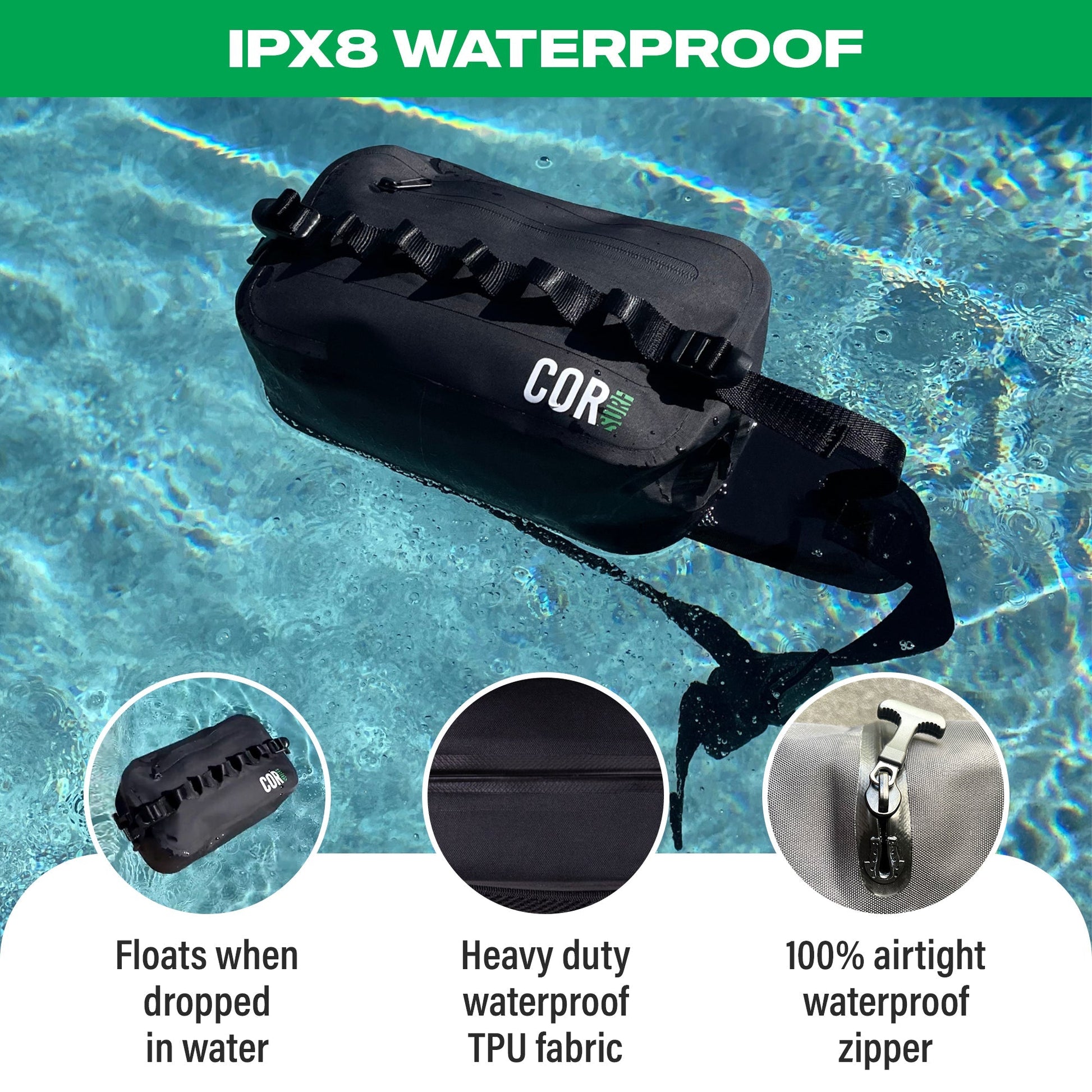 COR Surf Waterproof Hip Fanny Pack 2.5L - Angler's Pro Tackle & Outdoors