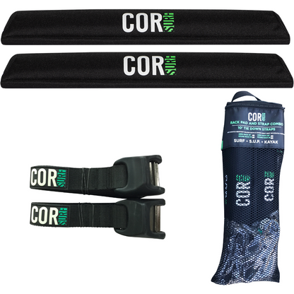 COR Surf Aero Roof Rack Pad with 10' Scratch-Resistant Tie Downs(Wide Aero Bars)