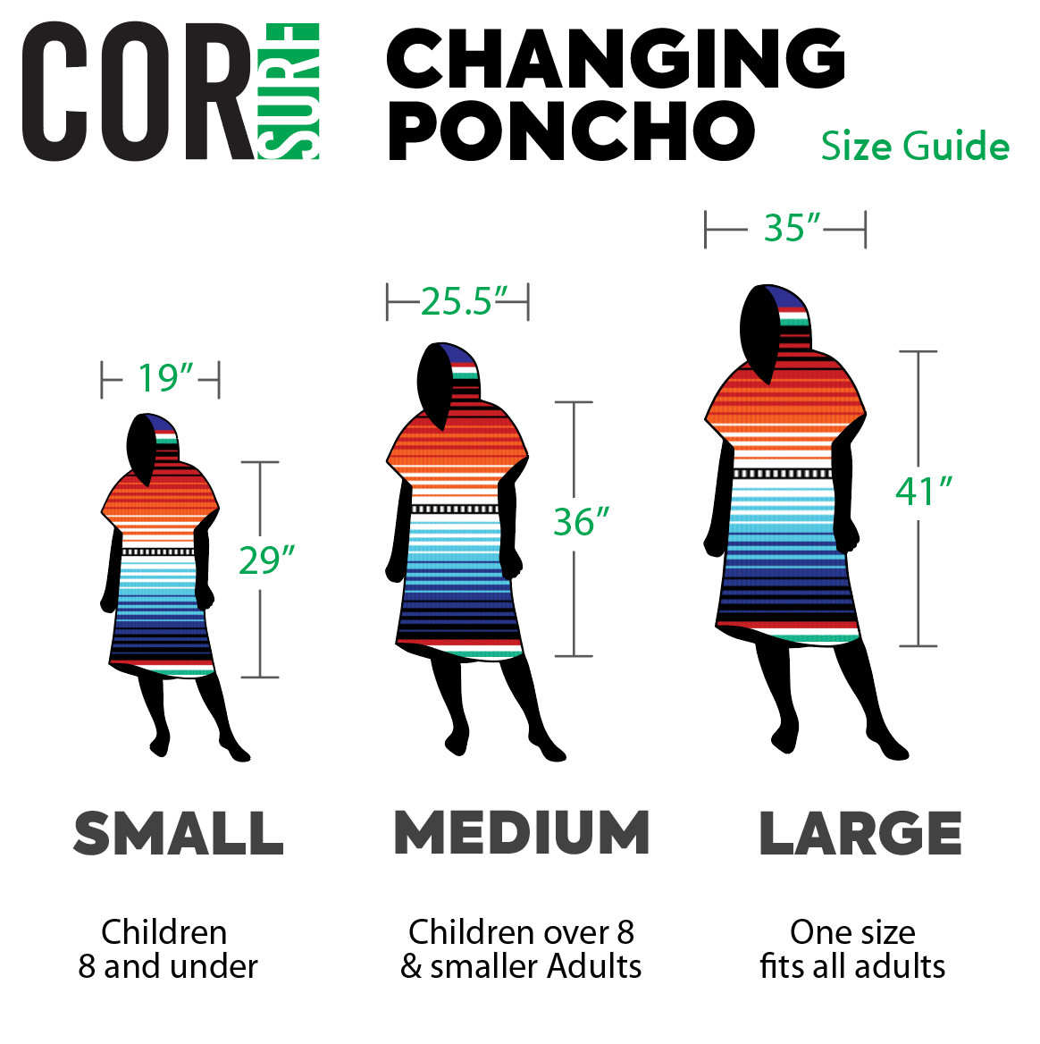 COR Surf Changing Towel Poncho (Kona) Large Size