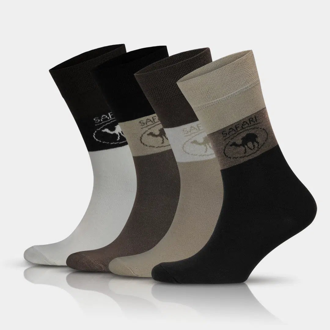 GoWith Men's Cotton Safari Patterned Dress Socks