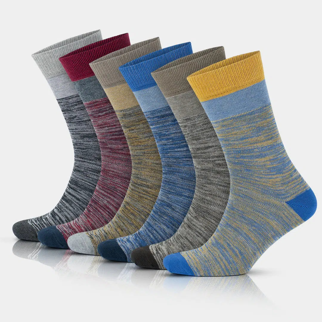 GoWith Men's Cotton Soft Crew Dress Socks - Optic Effect