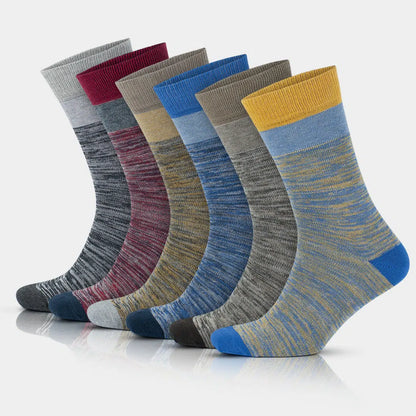 GoWith Men's Cotton Soft Crew Dress Socks - Optic Effect