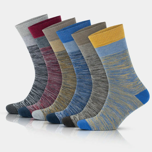 GoWith Men's Cotton Soft Crew Dress Socks - Optic Effect