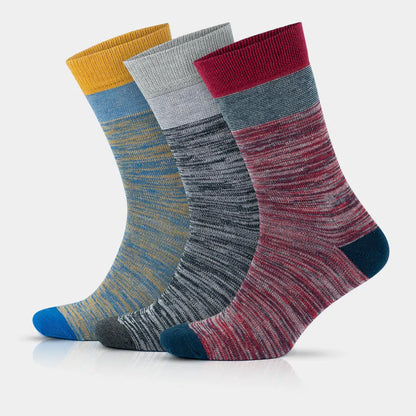 GoWith Men's Cotton Soft Crew Dress Socks - Optic Effect