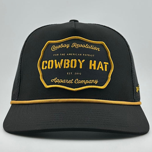 “Cowboy Hat” Cowboy Revolution Black Trucker Patch Hat - Angler's Pro Tackle & Outdoors