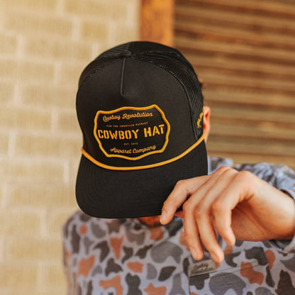 “Cowboy Hat” Cowboy Revolution Black Trucker Patch Hat - Angler's Pro Tackle & Outdoors