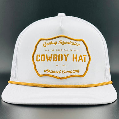 “Cowboy Hat” Cowboy Revolution White Trucker Patch Hat - Angler's Pro Tackle & Outdoors