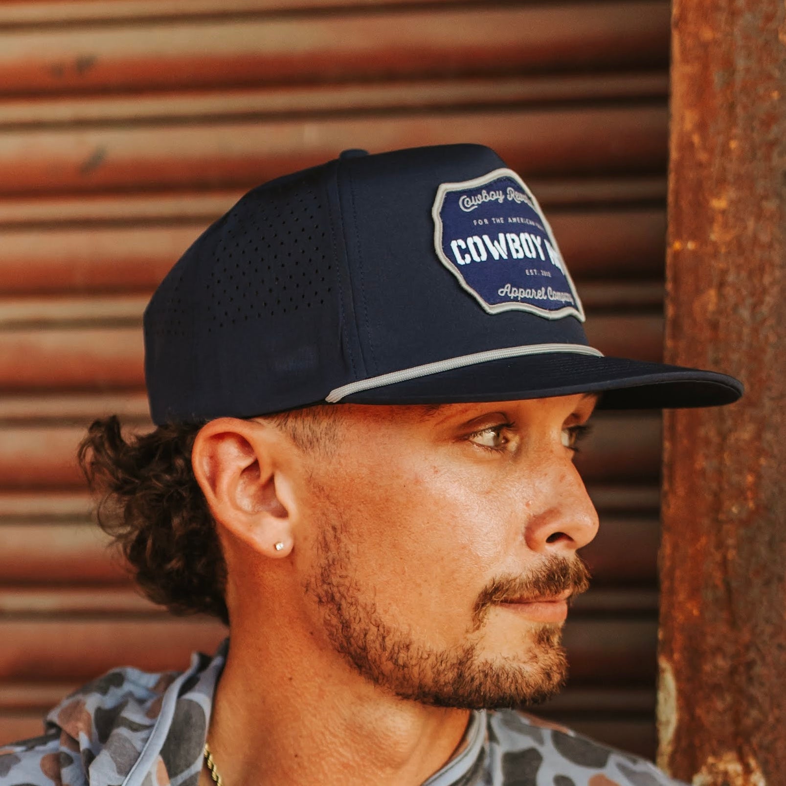 Cowboy Revolution “Cowboy Hat” Performance Patch Rope Hat - Navy Blue - Angler's Pro Tackle & Outdoors