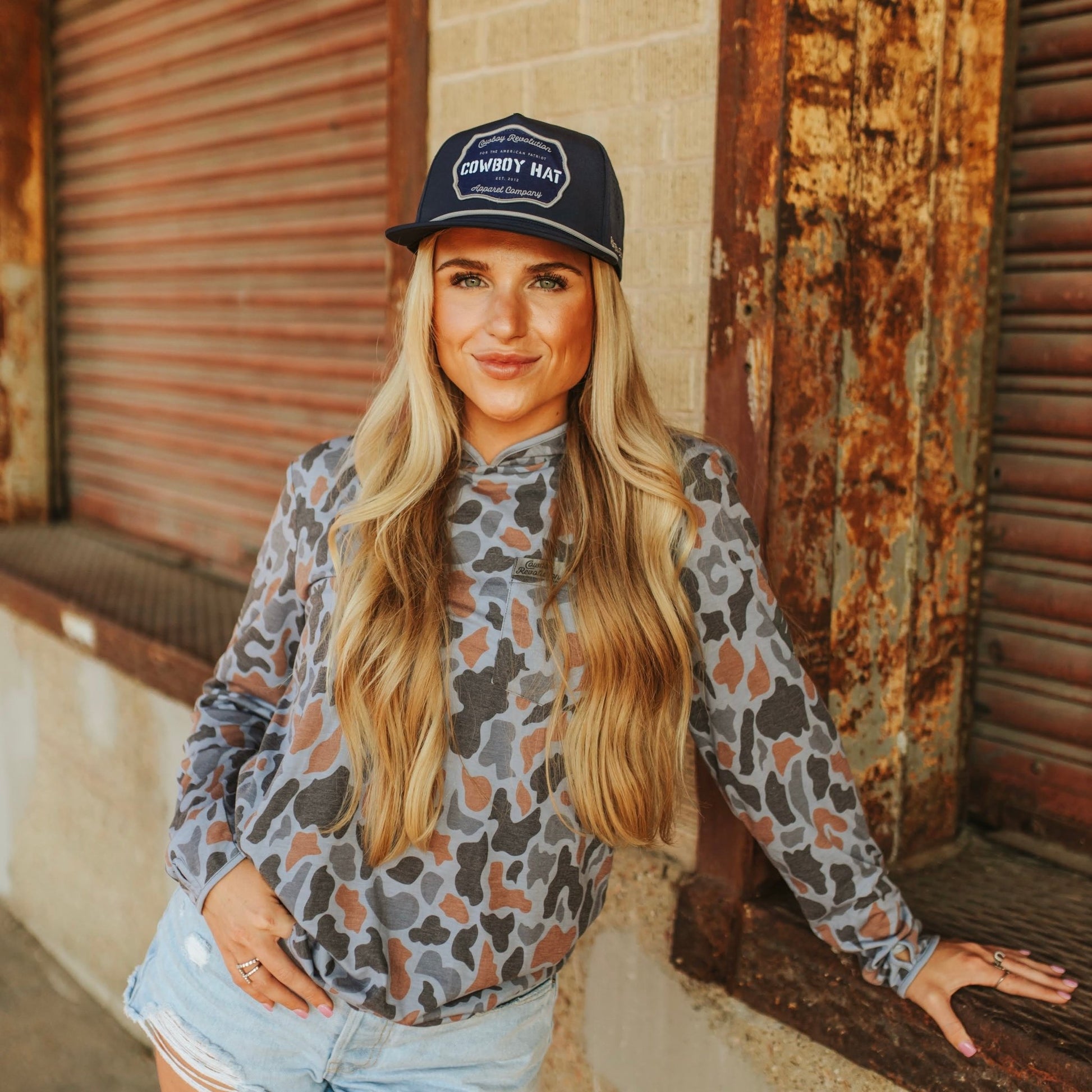 Cowboy Revolution “Cowboy Hat” Performance Patch Rope Hat - Navy Blue - Angler's Pro Tackle & Outdoors