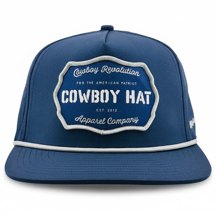 Cowboy Revolution “Cowboy Hat” Performance Patch Rope Hat - Navy Blue - Angler's Pro Tackle & Outdoors