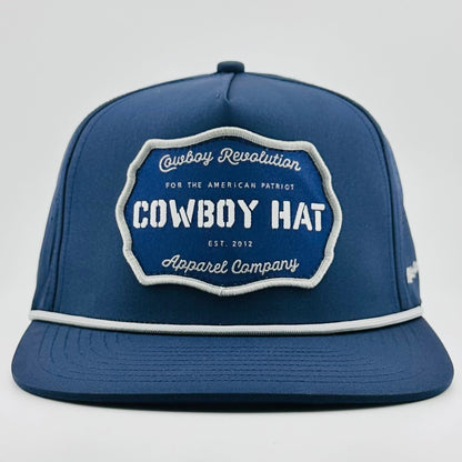 Cowboy Revolution “Cowboy Hat” Performance Patch Rope Hat - Navy Blue - Angler's Pro Tackle & Outdoors