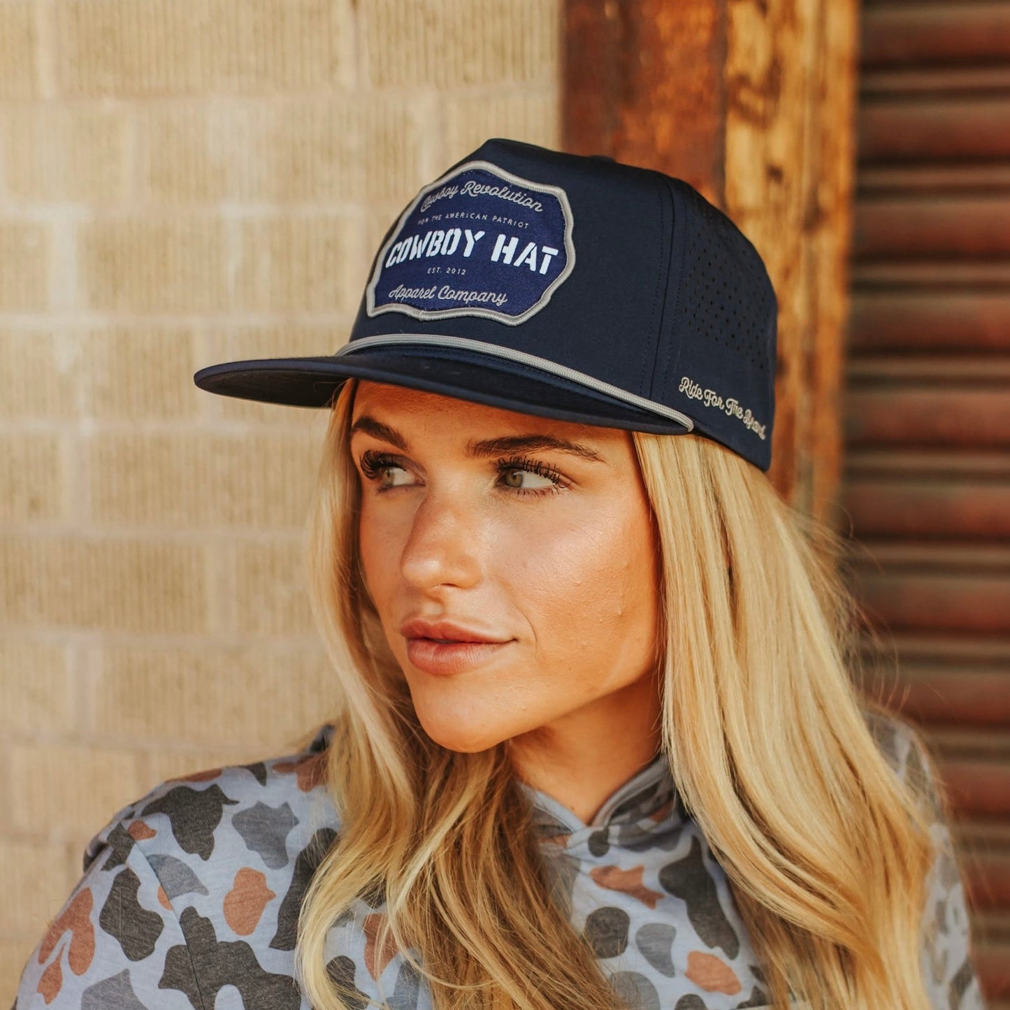 Cowboy Revolution “Cowboy Hat” Performance Patch Rope Hat - Navy Blue - Angler's Pro Tackle & Outdoors
