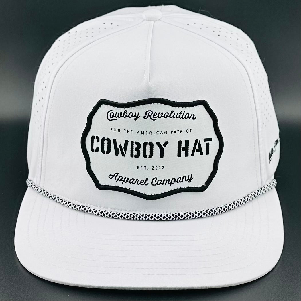 Cowboy Revolution “Cowboy Hat” Performance Patch Rope Hat - White - Angler's Pro Tackle & Outdoors