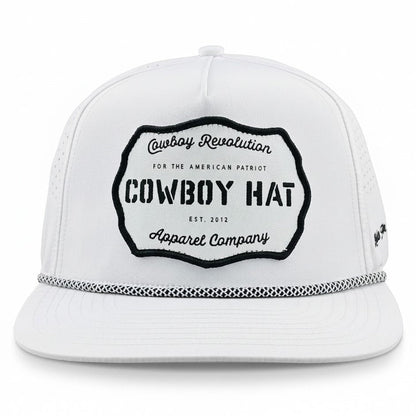 Cowboy Revolution “Cowboy Hat” Performance Patch Rope Hat - White - Angler's Pro Tackle & Outdoors