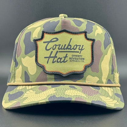 Cowboy Revolution Woodland Camo Patch “Cowboy Hat” - Performance Rope Hat - Angler's Pro Tackle & Outdoors