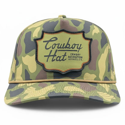 Cowboy Revolution Woodland Camo Patch “Cowboy Hat” - Performance Rope Hat - Angler's Pro Tackle & Outdoors