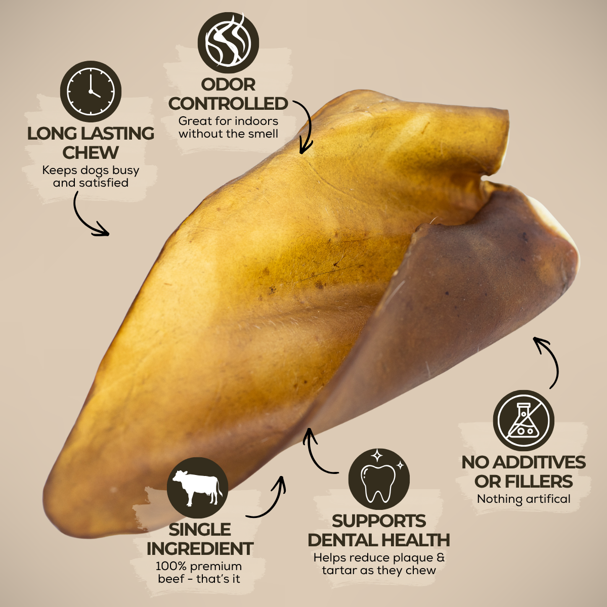 Bully Bunches - Natural Cow Ear