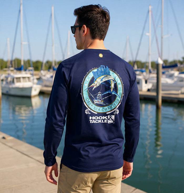 Hook & Tackle Men's Sail Fishing L/S UV Fishing Shirt