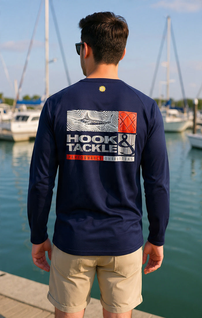 Hook & Tackle Men's Marlin Groove L/S UV Fishing Shirt