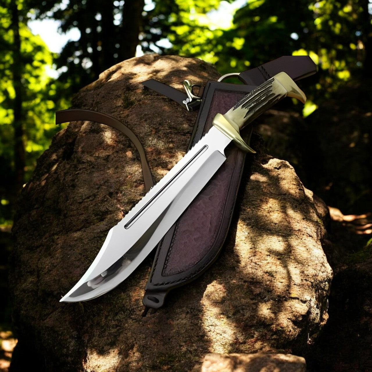 KBS Knives Crocodile Dundee “This is a Knife” – 18" D2 Steel Bowie with Leather Sheath