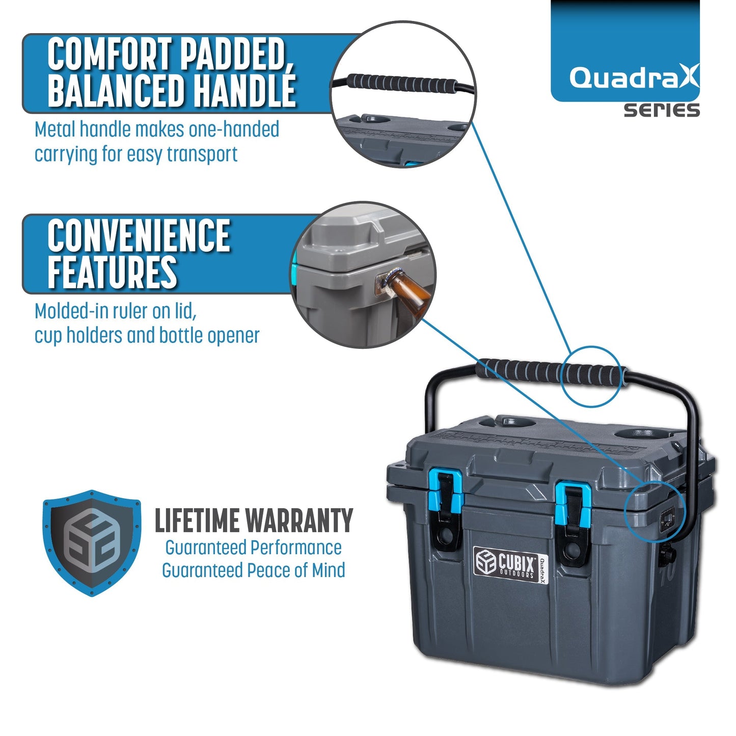Cubix Outdoors 20 Quart Rotomolded Cooler - QuadraX - Angler's Pro Tackle & Outdoors
