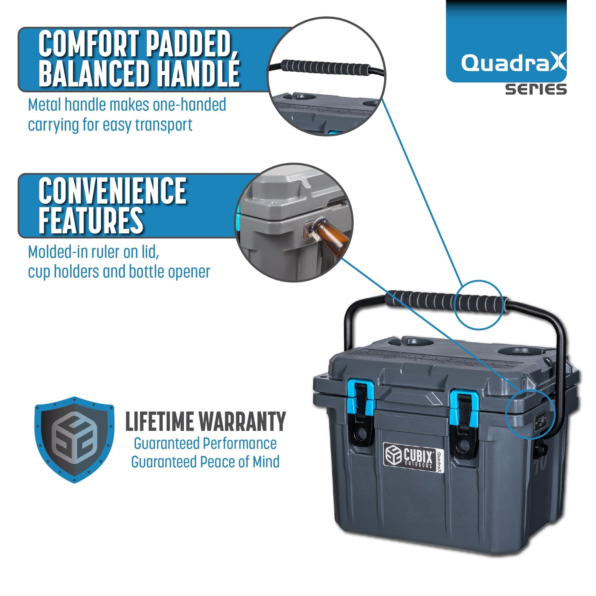 Cubix Outdoors 20 Quart Rotomolded Cooler - QuadraX - Angler's Pro Tackle & Outdoors
