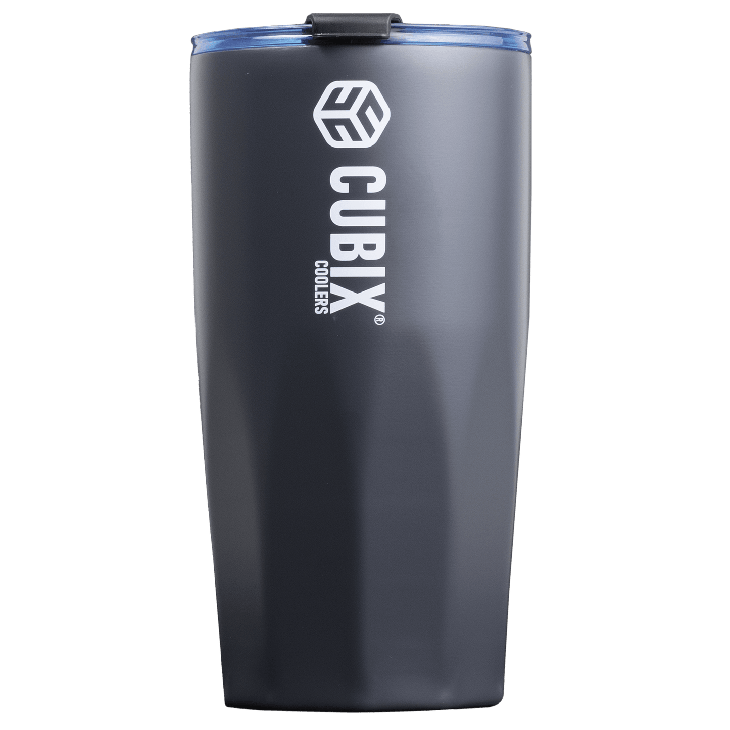 Cubix Outdoors 20oz Steel Insulated Tumbler with Dual - Function Lid - Charcoal w/ Blue Lid - Angler's Pro Tackle & Outdoors