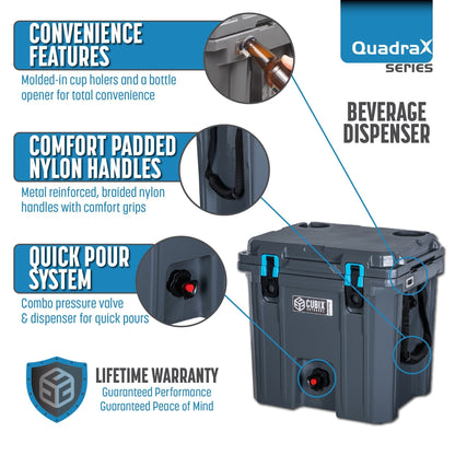 Cubix Outdoors 5 Gallon, 2 - in - 1 Beverage Dispenser/Cooler - QuadraX Hard Cooler - Angler's Pro Tackle & Outdoors