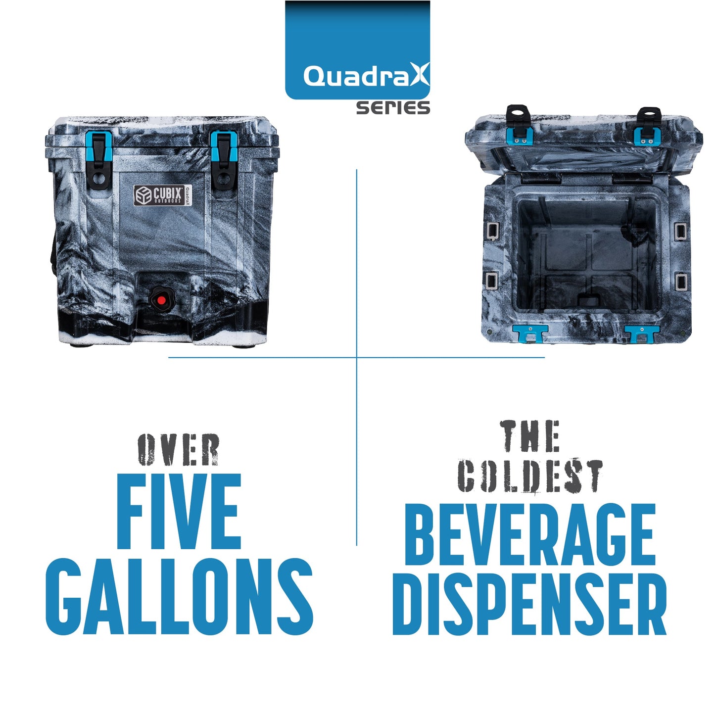 Cubix Outdoors 5 Gallon, 2 - in - 1 Beverage Dispenser/Cooler - QuadraX Hard Cooler - Angler's Pro Tackle & Outdoors