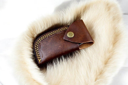 Custom Handmade Damascus Pocket Knife with Buffalo Horn Handle - Angler's Pro Tackle & Outdoors