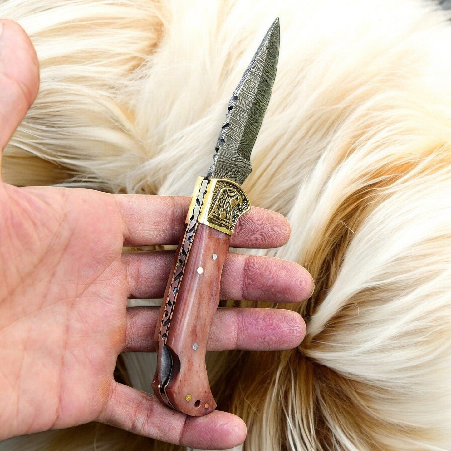 Custom Handmade Damascus Steel Pocket Clip Knife - 3" Blade - Angler's Pro Tackle & Outdoors