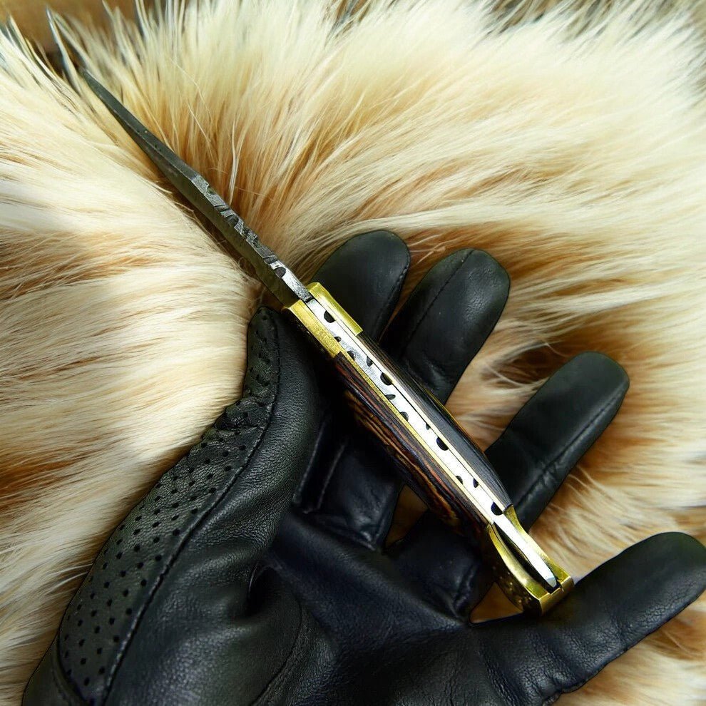 Custom Handmade Damascus Steel Pocket Knife - 3" - Angler's Pro Tackle & Outdoors