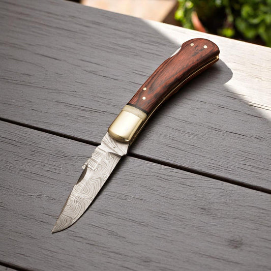 Custom Handmade Damascus Steel Pocket Knife 3" - Angler's Pro Tackle & Outdoors