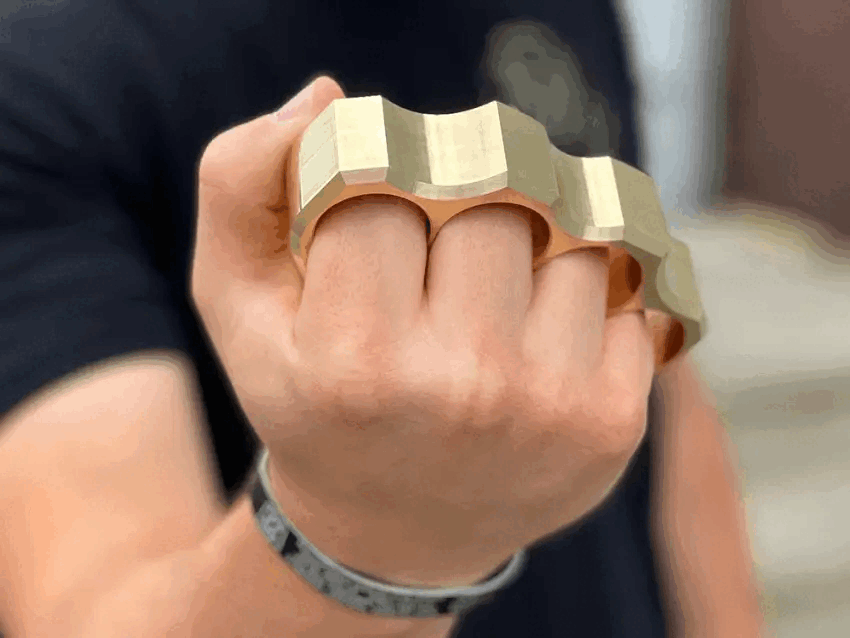 Milspin 2LB Brass Knuckle USA Flag Paperweight