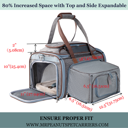 Mr. Peanut's Gold Series Standard Size Airline Compliant Expandable Pet Carrier