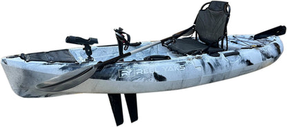 ReelYaks 9.5ft Raptor Modular Fin Drive Pedal Fishing Kayak | 380lbs Capacity | 2 Piece